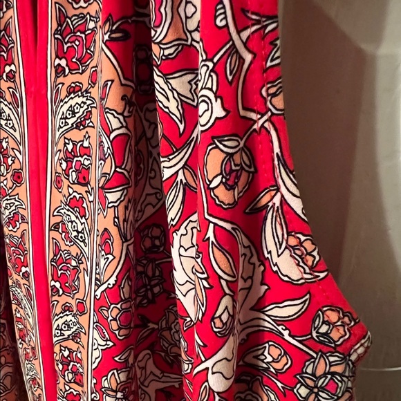 Max Studio Red Paisley print Maxi Sun Dress SZ10 - Picture 12 of 16